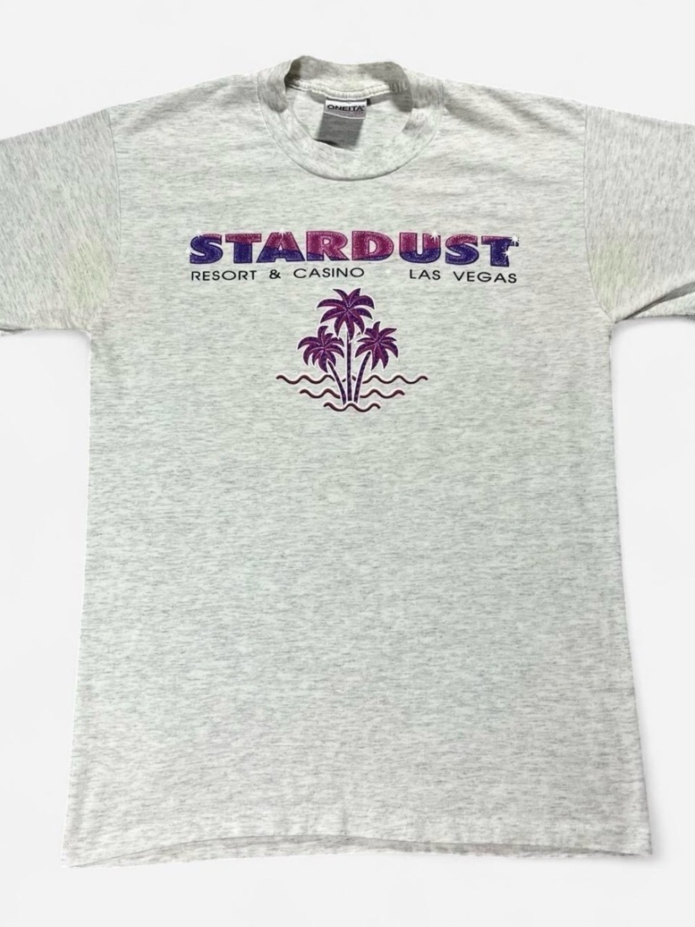 Vintage Stardust Resort & Casino Gray Tee with Purple Graphic